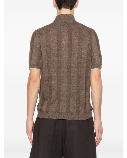 Brunello Cucinelli Brown Linen And Cotton Blend Cardigan for men