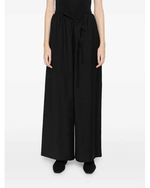 Totême Black Wool Drawstring Trousers