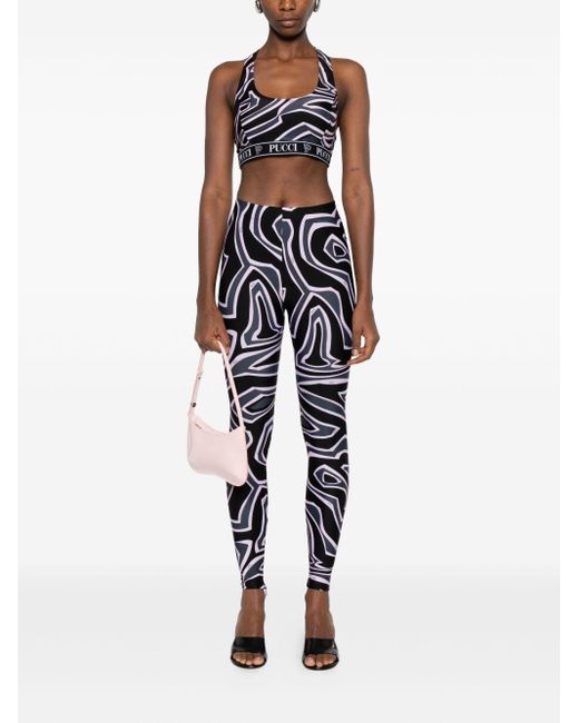 Emilio Pucci Black Printed Bra