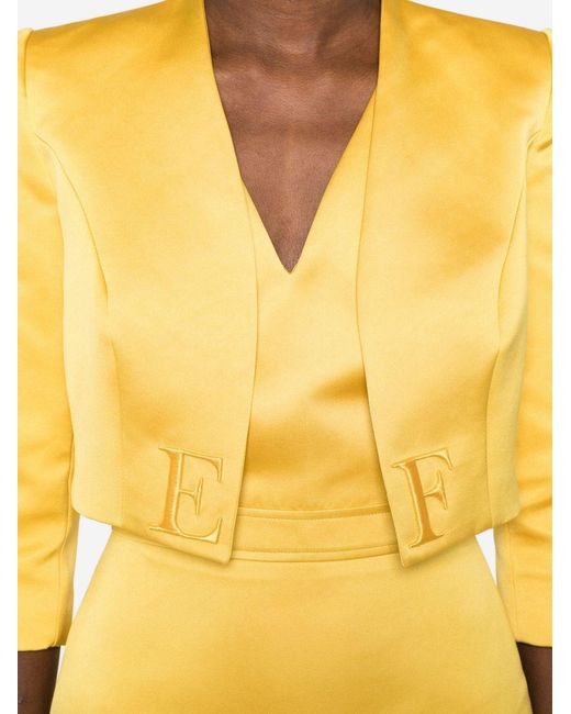 Elisabetta Franchi Yellow Midi Dress