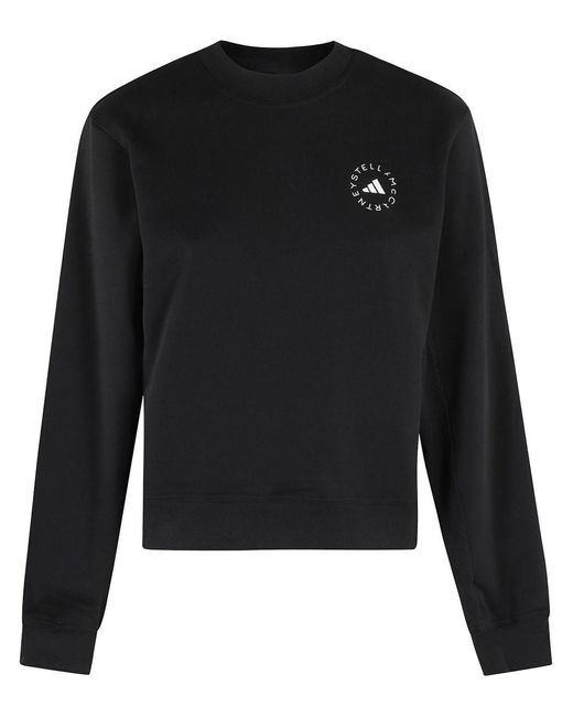 Adidas By Stella McCartney Black Logo Organic Cotton Sweatshirt