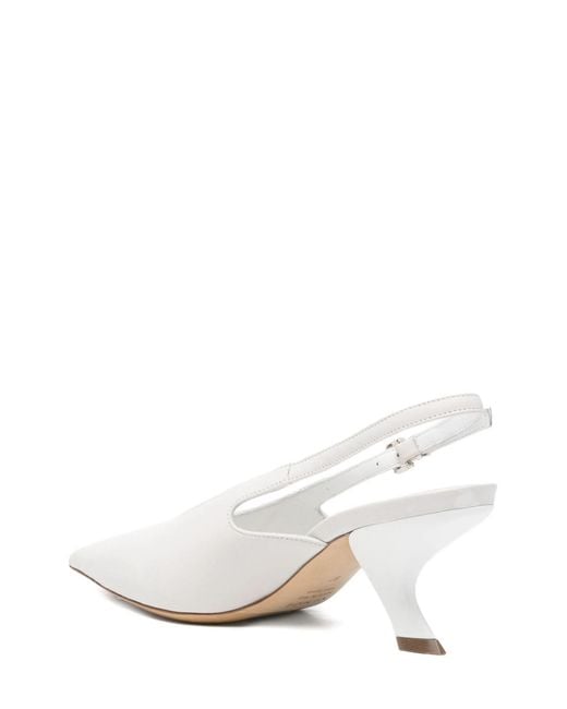 Vic Matié White Leather Slingbacks