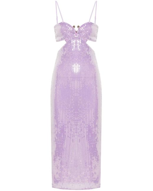 Patrizia Pepe Purple Essential Sequined Midi Dress