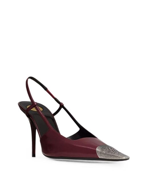 Saint Laurent Pink Jeanne Leather Slingback Pumps