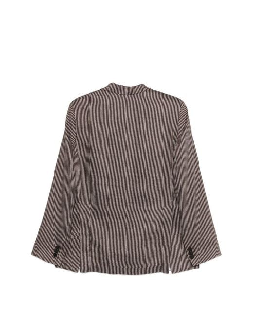 Alysi Brown Single-Breasted Blazer Jacket