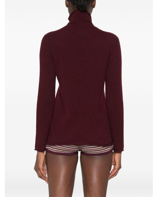 Be You Red Cashmere Turtle-Neck Sweater