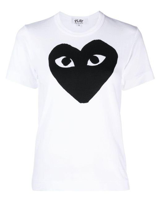 COMME DES GARÇONS PLAY Black Logo-print Cotton T-shirt