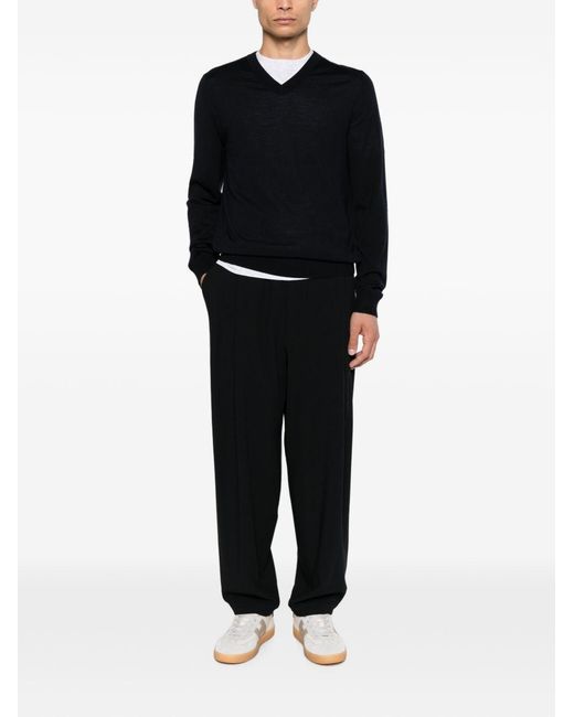 Paul Smith Black Wool V-Necked Sweater for men