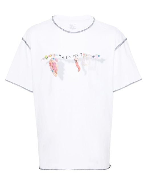 Rassvet (PACCBET) White Logo-print Cotton T-shirt for men