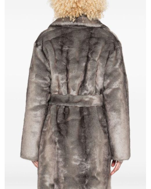 Thelaurent Gray Faux Fur Coat