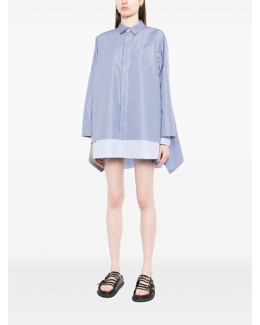 Sacai Blue Striped Cotton Shirt