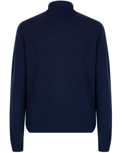 John Smedley Blue Faisal Turtleneck for men