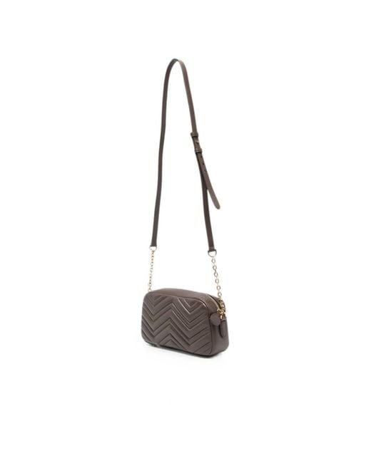 Gucci White Gg Marmont Small Leather Camera Bag