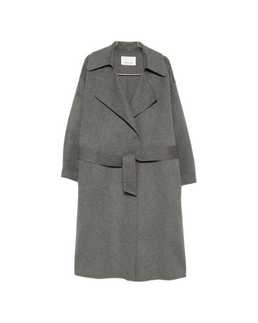 Frankie Shop Gray Issen Wool Blend Coat