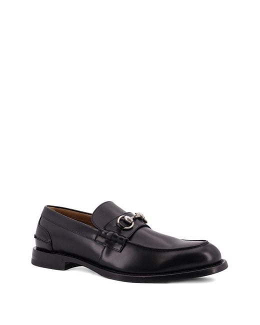 Gucci Black Leather Loafers for men