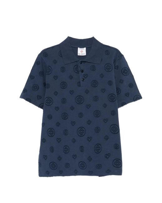 Casablanca Blue Monogram Polo for men