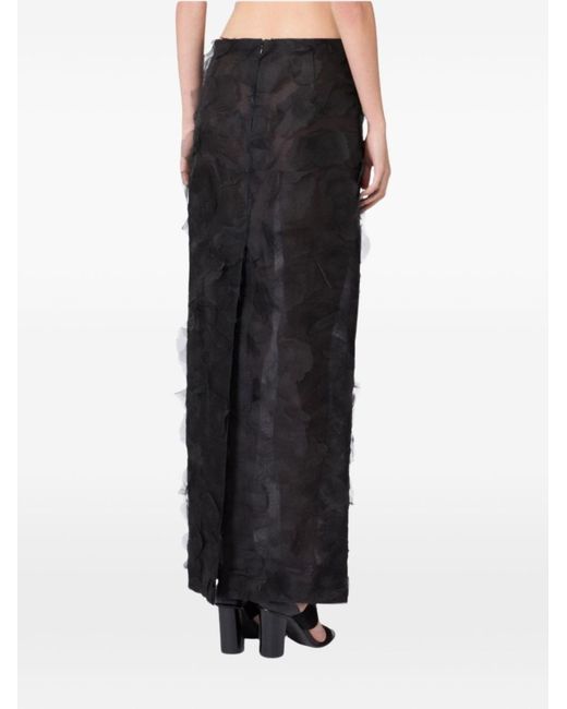 Max Mara Black Silk Long Skirt