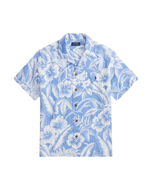 Polo Ralph Lauren Blue Tropical Print Shirt for men