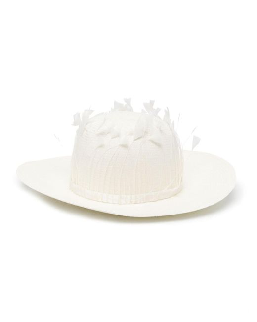 Cappello bucket di Borsalino in White