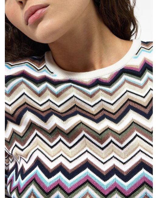 Missoni White Zig Zag Motif Long Dress