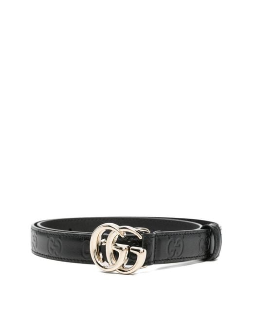 Gucci White Gg Marmont Leather Belt