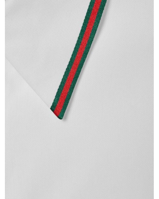 Gucci White Oxford Shirt With Web Tape for men