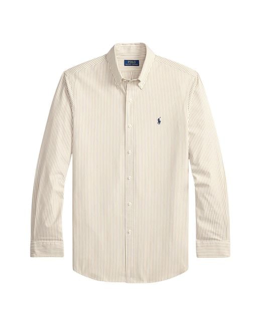 Polo Ralph Lauren White Custom Fit Striped Shirt for men