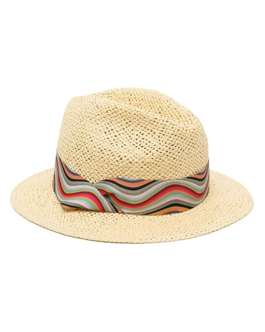 Paul Smith Natural Swirl Ribbon Straw Hat