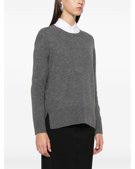 Be You Gray Cashmere Crewneck Sweater