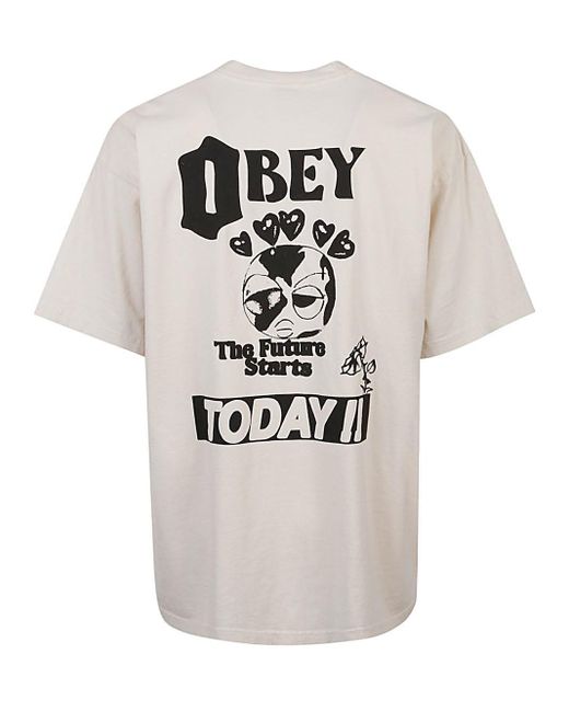 Obey White The Future Starts Today T-shirt for men
