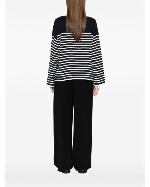 C.t. Plage Black Striped Cotton Sweater