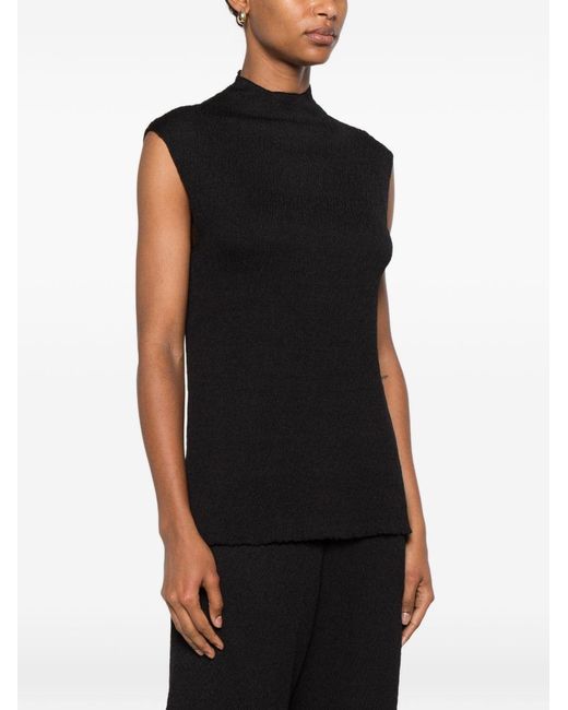 The Row Black Oakson Silk Top