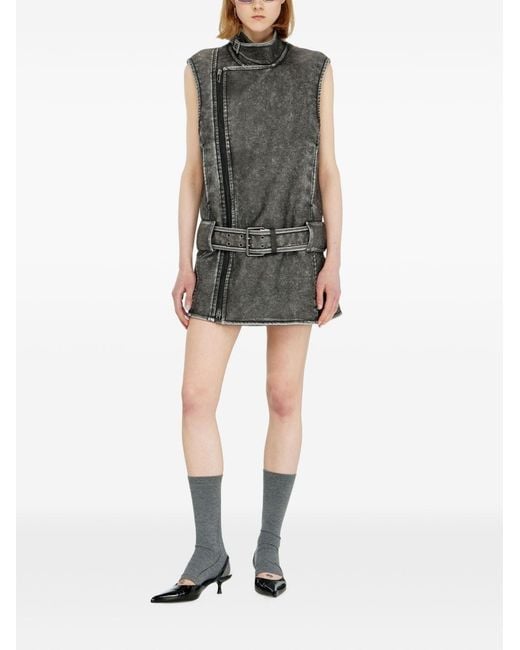 DIESEL Gray Belted Mini Dress