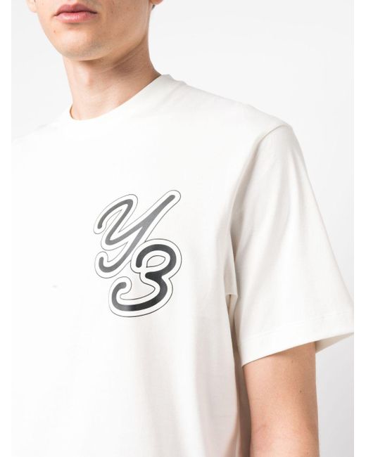 T-shirt con stampa di Y-3 in White da Uomo