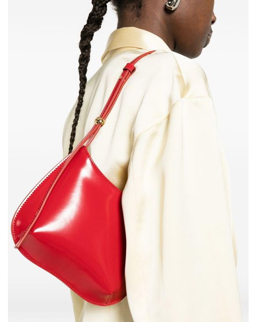 Jacquemus Red Le Petit Bisou Leather Shoulder Bag