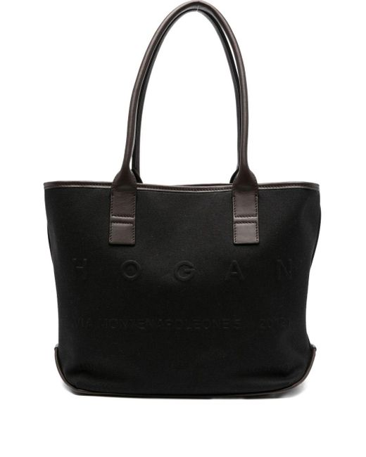 Hogan Black Script Small Shopping Bag