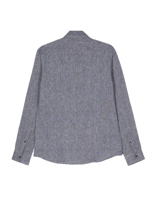 Michael Kors Gray Slub-texture Linen Shirt for men