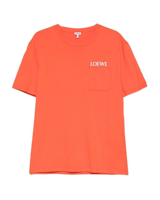 Loewe Orange Logo Cotton T-Shirt for men