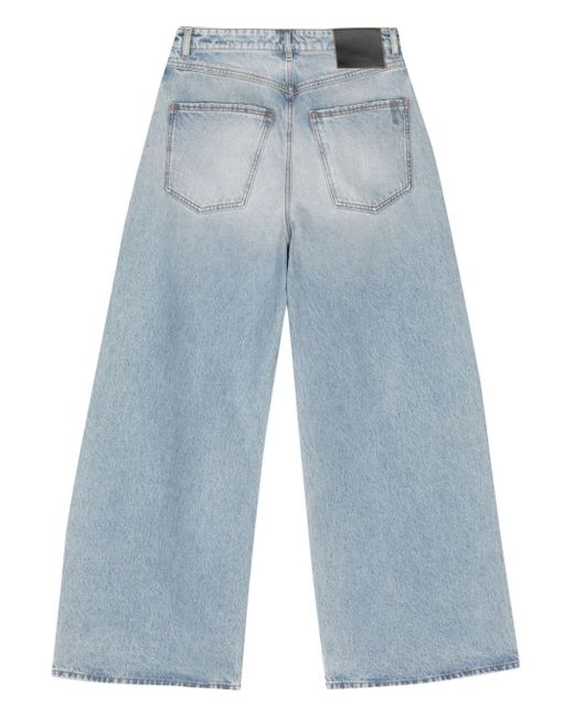 Sportmax Blue Wide-leg Denim Cotton Jeans