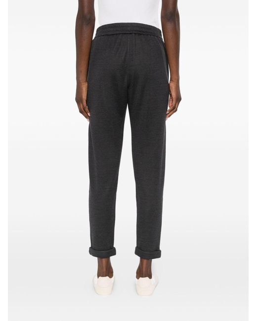 Brunello Cucinelli Gray Cotton And Silk Blend Trousers