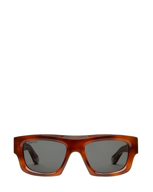 Gucci Brown Rectangular Sunglasses for men