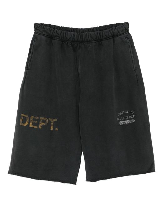 GALLERY DEPT. Black Bermuda Shorts With Logo for men