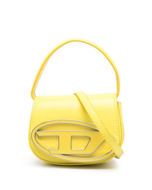 DIESEL Yellow Logo Leather Mini Bag