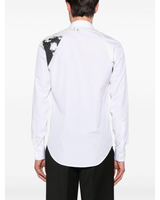 Camicia Harness Stampata di Alexander McQueen in White da Uomo