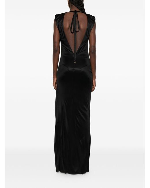 Elisabetta Franchi Black Long Evening Dress