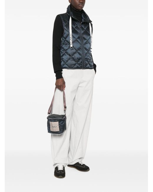 Max Mara Blue Quilted Down Vest