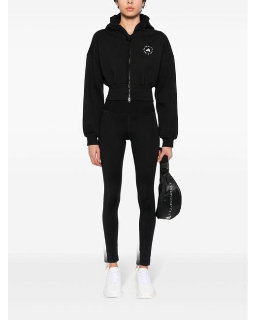 Felpa Cropped Con Logo di Adidas By Stella McCartney in Black