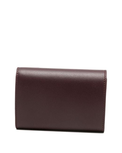 Loewe Purple Pebble Small Leather Wallet