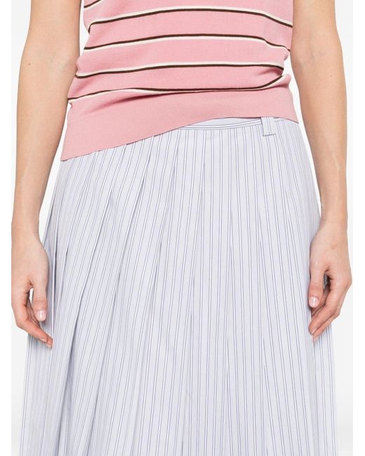 Miu Miu White Cotton Midi Skirt