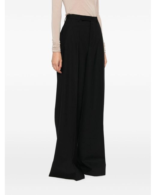 Rick Owens Black Wool Wide-Leg Trousers